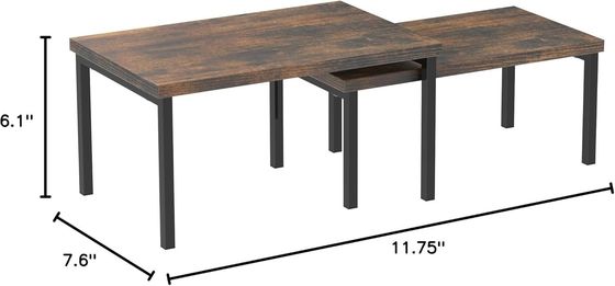 Verfügbar OEM ODM Set von 2 erweiterbaren Regalen in rustikal braun für Platzersparnis