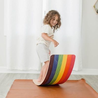 Custom Logo Holz Wobble Board Set von 2 für Erwachsene im Fitnessstudio und Surf Montessori Spiel