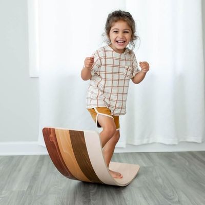 Custom Logo Holz Wobble Board Set von 2 für Erwachsene im Fitnessstudio und Surf Montessori Spiel
