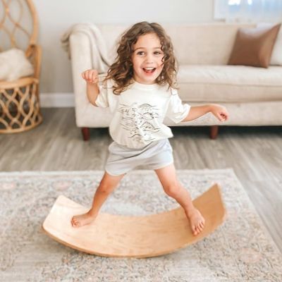 Custom Logo Holz Wobble Board Set von 2 für Erwachsene im Fitnessstudio und Surf Montessori Spiel