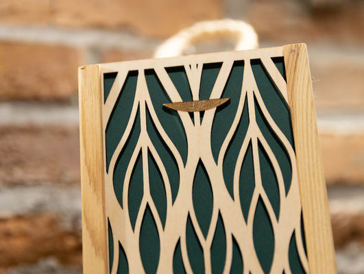 Rechteckige Holzweinkiste mit verbranntem Druck Personalisierte Hochzeitsfeier