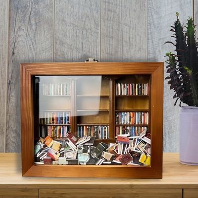 Holz Mini-Buch Streichholz-Display Bücherregal Schrank zeitgenössisches Design für die Wohnkultur
