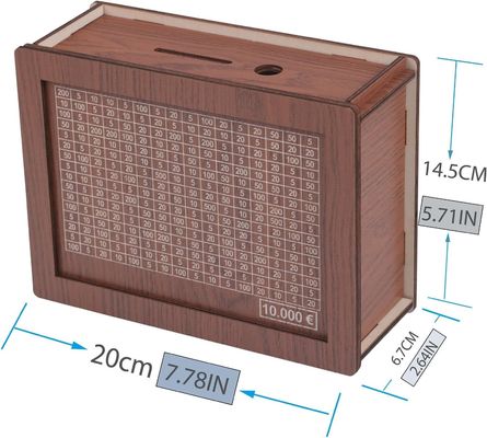 7.87 * 5.71 * 2.64 Zoll Holz Geldbanken für Erwachsene anpassbar und langlebig