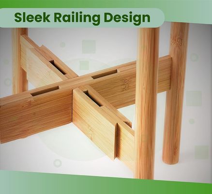 Anpassungsfähiger Pflanzenstand aus Bambusholz, ideal für 8-, 10-, 12-Zoll-Töpfe und Blumenvasen