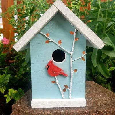 Holzfarbiges Vogelhaus handgefertigt Mini-Hängende Holzkiste für den Garten