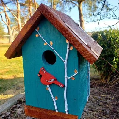 Holzfarbiges Vogelhaus handgefertigt Mini-Hängende Holzkiste für den Garten