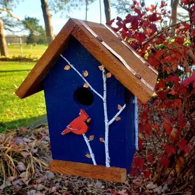 Holzfarbiges Vogelhaus handgefertigt Mini-Hängende Holzkiste für den Garten