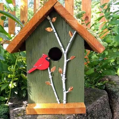 Holzfarbiges Vogelhaus handgefertigt Mini-Hängende Holzkiste für den Garten