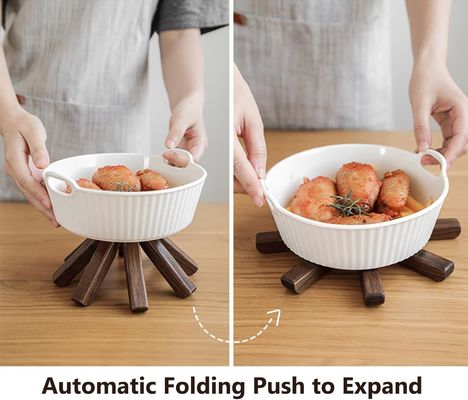 Customized Logo Akzeptables Holz Schwarz Walnuss Trivet Set für heiße Gerichte und Töpfe