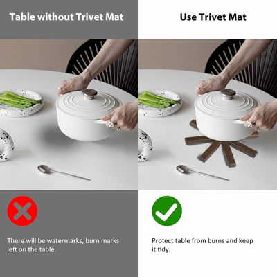 Customized Logo Akzeptables Holz Schwarz Walnuss Trivet Set für heiße Gerichte und Töpfe