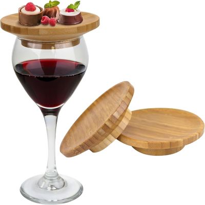 Machen Sie Ihre Party auffallen Bambus Holz Weinglas Topper für Wein-Cup-Büffel-Coasters