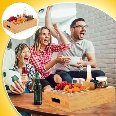 Geschenkpaket Entfernbares Deckel Design Becher und Getränke Halter mit Snack Tray für Mitte der Couch