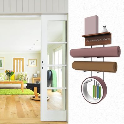 Holzschwimmbereicher Yoga-Mattenhalter Wandhalter für Heimgymnastikgeräte und KEIN zusammengelegt