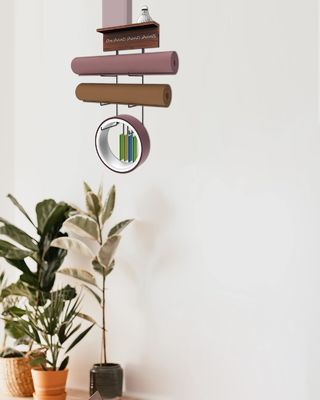 Holzschwimmbereicher Yoga-Mattenhalter Wandhalter für Heimgymnastikgeräte und KEIN zusammengelegt