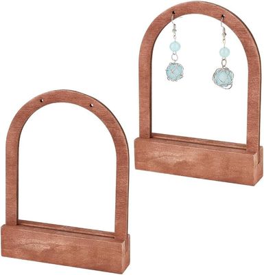 Bestellung auf Wunsch akzeptiert Holzbogenförmiger Ohrring-Display-Stand mit Kokosnussbasis
