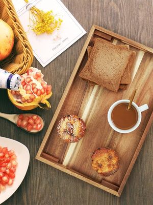 12.6"x12.6"x1.96" Schneidblöcke Holz Brot Schnittbrett Servieren Tablett für die Küche