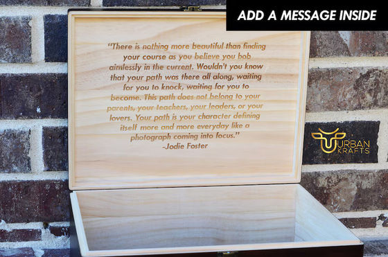 6.2*6.2*4.48 Personalisierte Holzkiste Tischgeschirr Andenken für das 5. Jubiläumsgeschenk