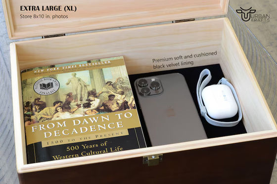 6.2*6.2*4.48 Personalisierte Holzkiste Tischgeschirr Andenken für das 5. Jubiläumsgeschenk