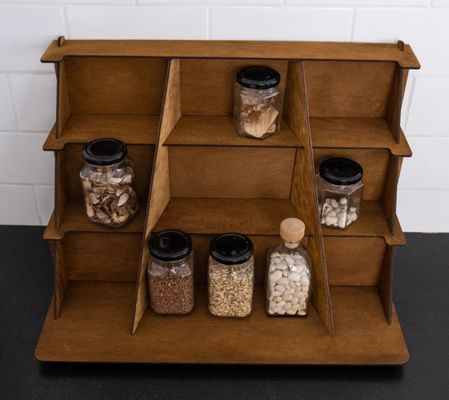 Holz-Schmuck-Display-Stand mit individuellem Seidenbildschirm