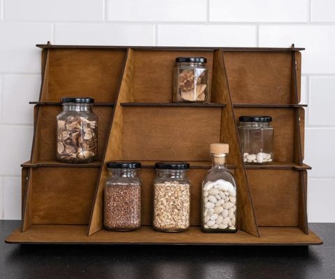 Holz-Schmuck-Display-Stand mit individuellem Seidenbildschirm