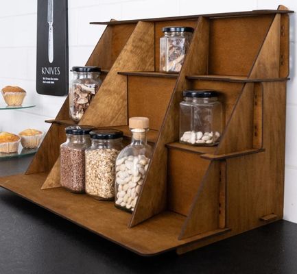 Holz-Schmuck-Display-Stand mit individuellem Seidenbildschirm