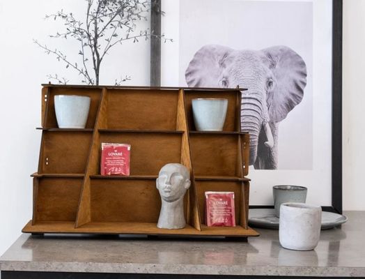 Holz-Schmuck-Display-Stand mit individuellem Seidenbildschirm