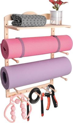 Küchenspeicherregal Yoga-Mattenhalter Wandmontage für individuelle Größe Fitnessstudio Organisation