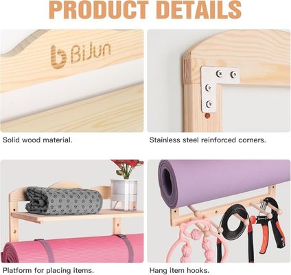 Küchenspeicherregal Yoga-Mattenhalter Wandmontage für individuelle Größe Fitnessstudio Organisation