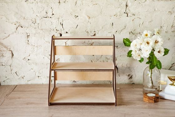 Holz 3-Ebenen Einzelhandel Tisch Anzeige Stand mit Regalen für Schmuck kostenlos Probe Gebühr