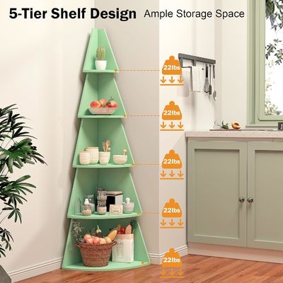 Design Stil Moderne hohe Eckregale für Kinder 5 Stufe Baum Bücherregal Eckbuchregal