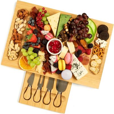 Auswahl Custom 4 Edelstahl Messer Dicke Holz Server Holz Bambus Charcuterie Board