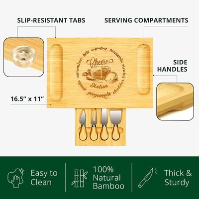 Auswahl Custom 4 Edelstahl Messer Dicke Holz Server Holz Bambus Charcuterie Board