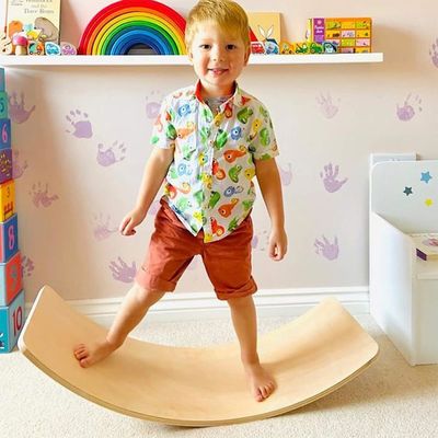 35 Zoll Naturholz Wackel Baby Balance Board Montessori Fitness Balance Kurvenbrett