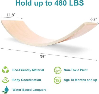 35 Zoll Naturholz Wackel Baby Balance Board Montessori Fitness Balance Kurvenbrett