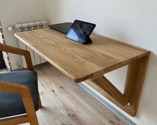 202407 Eiche Wandschreibtisch Klappschreibtisch für das Büro Bürogebäude Druckerei Verbrannt