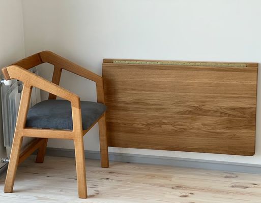 202407 Eiche Wandschreibtisch Klappschreibtisch für das Büro Bürogebäude Druckerei Verbrannt