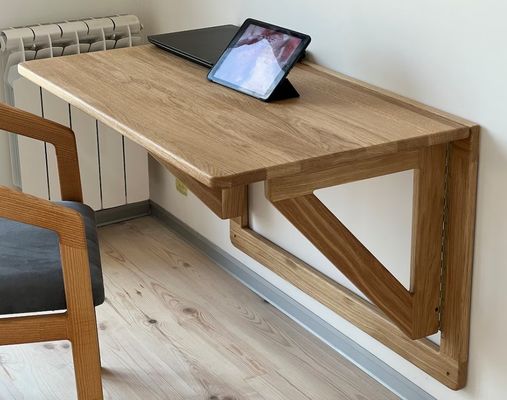 202407 Eiche Wandschreibtisch Klappschreibtisch für das Büro Bürogebäude Druckerei Verbrannt