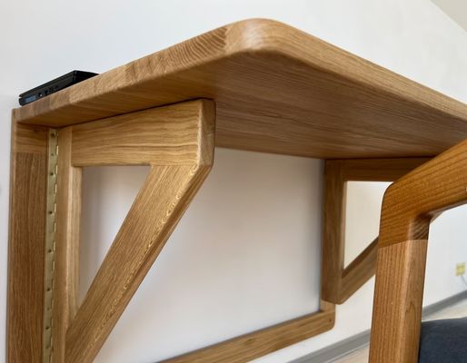 202407 Eiche Wandschreibtisch Klappschreibtisch für das Büro Bürogebäude Druckerei Verbrannt