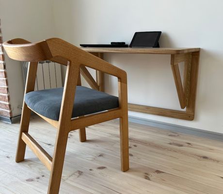 202407 Eiche Wandschreibtisch Klappschreibtisch für das Büro Bürogebäude Druckerei Verbrannt