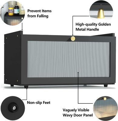 Geschenk-Paket 2-Schicht großer moderner Bambus schwarzer Brot-Box Holz Brot-Speicherbehälter mit Fenster