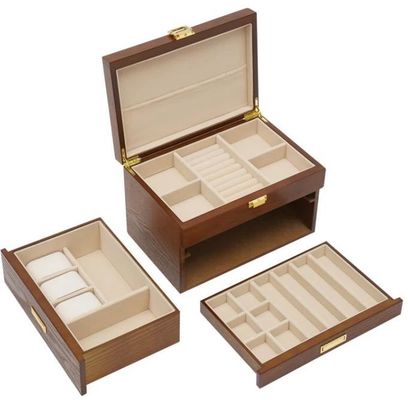 3 Stufen Handgefertigte Kristallschloss Schmuck Organisator Gehäuse für Ohrringe Ringe Halskette Uhr