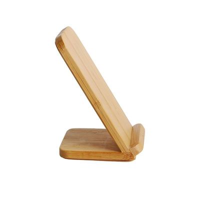 Custom Holz Farbe Natürlicher Bambus Wireless Charging 10W Telefonständer mit Postverpackung