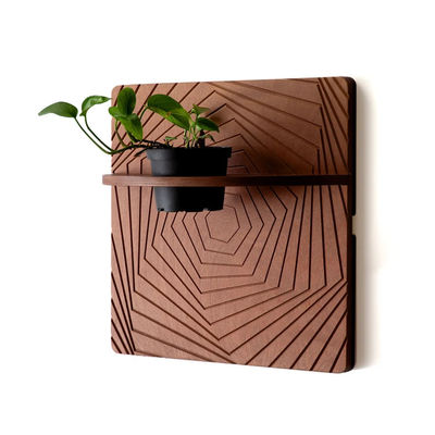 Seidenschirm Druck Holz geschnitzt Geometrische Kunst Hängende Wandplanter für kleine Räume