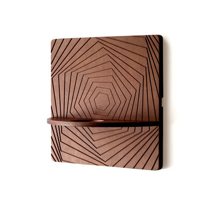 Seidenschirm Druck Holz geschnitzt Geometrische Kunst Hängende Wandplanter für kleine Räume