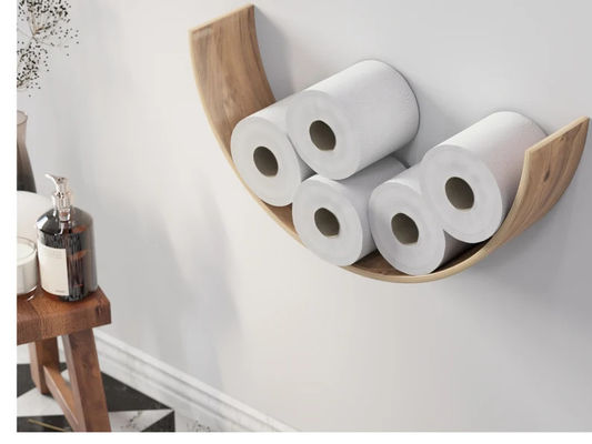 Toilettenpapierhalter Holzregal WC Eichenrollen Lagerung Wandmontage Schwimmrollen Brennen