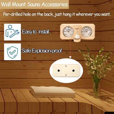 Modernes Design 3 in 1 Holz-Sauna-Thermometer und Hygrometer mit 15-minütigem Sandtimer