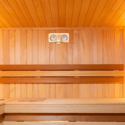 Modernes Design 3 in 1 Holz-Sauna-Thermometer und Hygrometer mit 15-minütigem Sandtimer