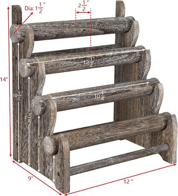 Holz 4 Stufe Schmuck Armband Anzeige Stand Organisator Halter Heimlager 12 W x 9 D x 14 H