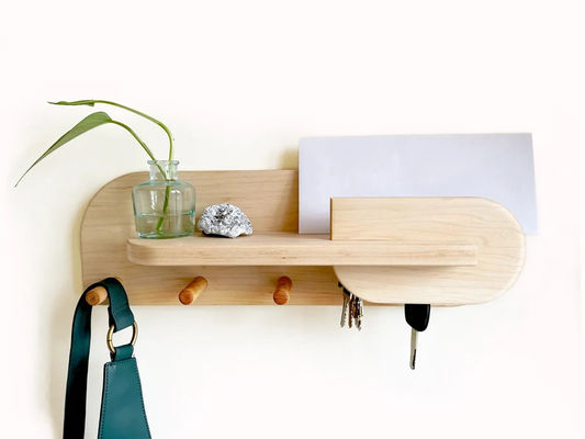 Wohnzimmer Eingang Organisator Wandmontage Mantelregal mit individuellem Logo Schlüsselhalter