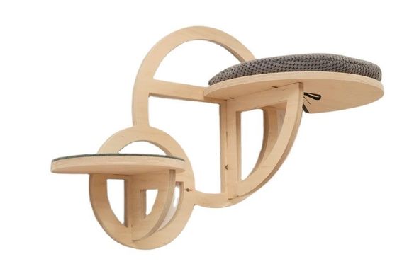 Moderne Katzenmöbel Holzkatzenkletterwand mit Schritt und Seidenbilddruck